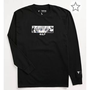 Hypland x Hunter x Hunter Killua Eye Black Long Sleeve T-Shirt Size S